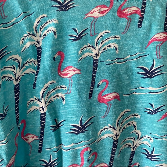 Sunset & Sweet Tea Flamingo palm trees in Turquoise SZ L ADORABLE!!! - Picture 9 of 13